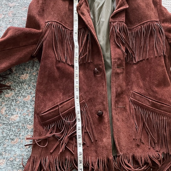 Vintage Genuine Leather Suede Fringe Jacket - Picture 7 of 9